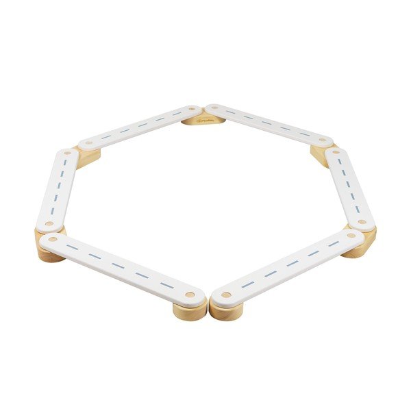 Biały tor sensoryczny z litego drewna sosnowego 10x408x5 cm Montessori – Meowbaby-image-2