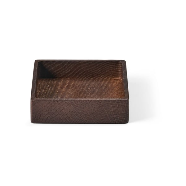 Brązowy drewniany pojemnik dekoracyjny 11x11x3 cm Square S – LIND DNA