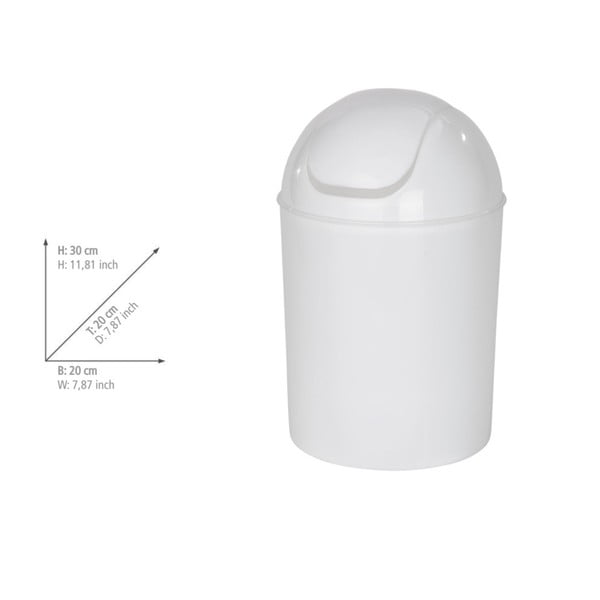Biały kosz na śmieci ze stali nierdzewnej 6 l Economic – Wenko-image-3