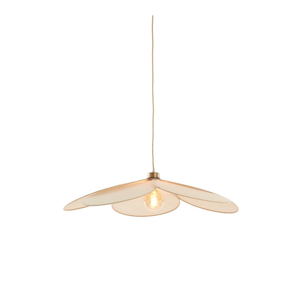 Kremowa lampa wisząca z tekstylnym kloszem Fyano – Light & Living (zdjęcie 3)