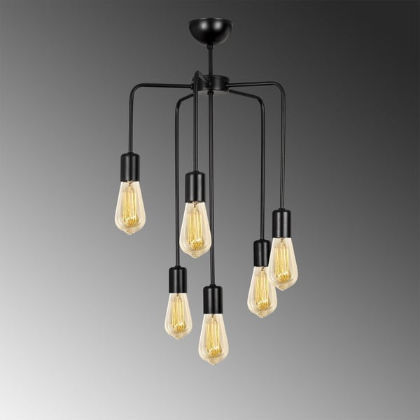 Czarna metalowa lampa wisząca Opviq lights Linos-image-1