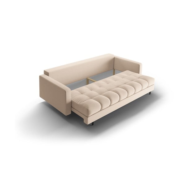 Beżowa rozkładana sofa ze schowkiem 222 cm Bali – Cosmopolitan Design-image-4