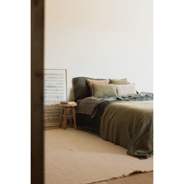 Bawełniany koc w kolorze khaki 130x180 cm Handloom – Lorena Canals-image-2