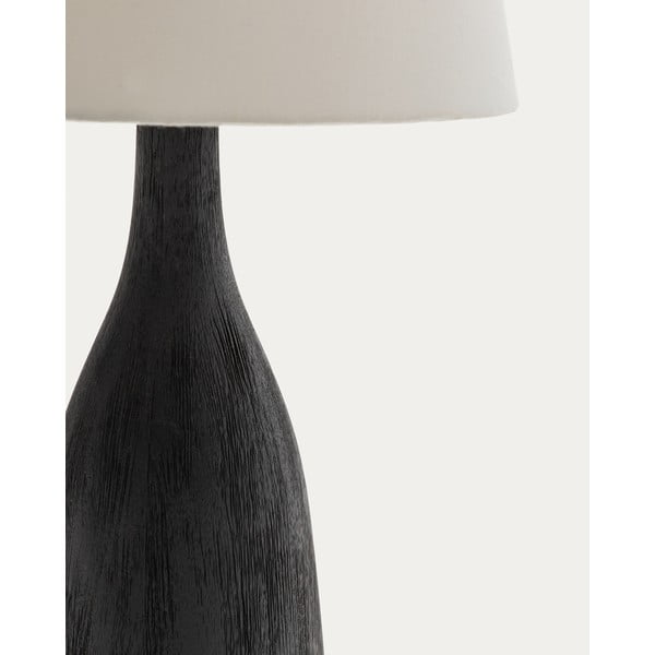 Czarno-kremowa lampa stołowa z tekstylnym kloszem (wysokość 56 cm) Luvia – Kave Home-image-4
