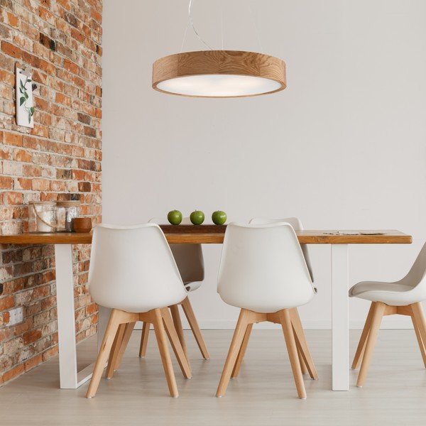 Brązowa lampa wisząca ze szklanym kloszem ø 47 cm Eveline – LAMKUR-image-1