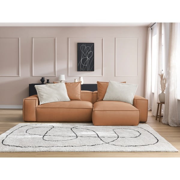 Brązowy narożnik z imitacji skóry (strona zmienna) Boheme – Bobochic Paris-image-1