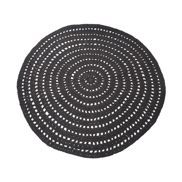 Czarny okrągły dywan bawełniany LABEL51 Knitted, ⌀ 150 cm