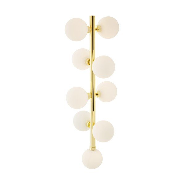 Biała/w kolorze złota metalowa lampa wisząca ze szklanym kloszem ø 27 cm Trieste – Premier Housewares-image-1