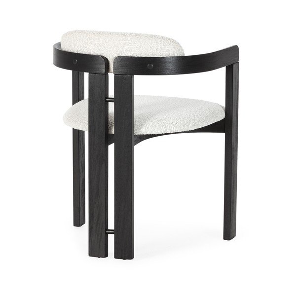 Białe/czarne tapicerowane fotele jadalniane zestaw z podłokietnikami 2 szt. Eiden – MOME-image-4