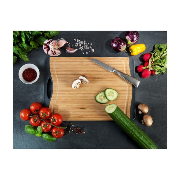 Antypoślizgowa deska do krojenia z drewna bambusowego Wenko, 33x23 cm-image-3