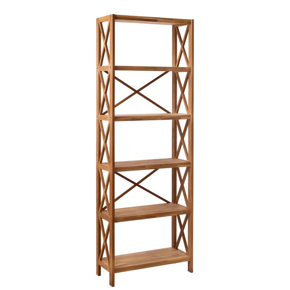 Regał z litego drewna dębowego w naturalnym kolorze 70x198 cm X-Shelf – Unique Furniture (zdjęcie 2)