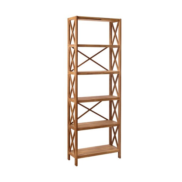 Regał z litego drewna dębowego w naturalnym kolorze 70x198 cm X-Shelf – Unique Furniture-image-2