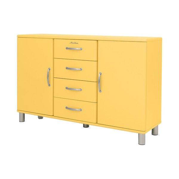 Żółta niska komoda 146x92 cm Malibu – Tenzo-image-1
