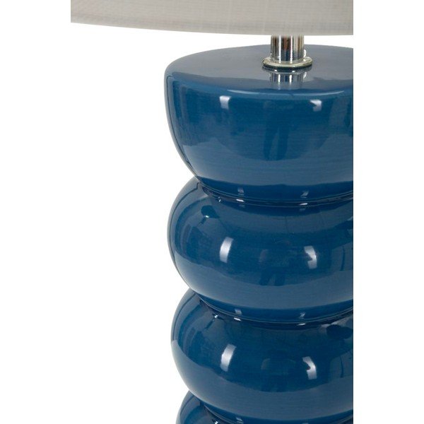 Biała/niebieska lampa stołowa ceramiczna z tekstylnym kloszem (wysokość 46 cm) Torr – Mauro Ferretti-image-3