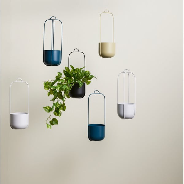 Zestaw 2 czarnych wiszących żelaznych osłonek na doniczki Hübsch Juro-image-4