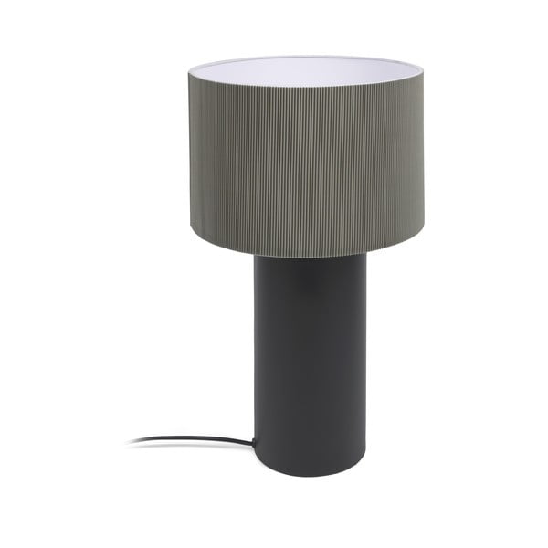 Czarno-szara lampa stołowa z metalowym kloszem (wys. 50 cm) Domicina – Kave Home
