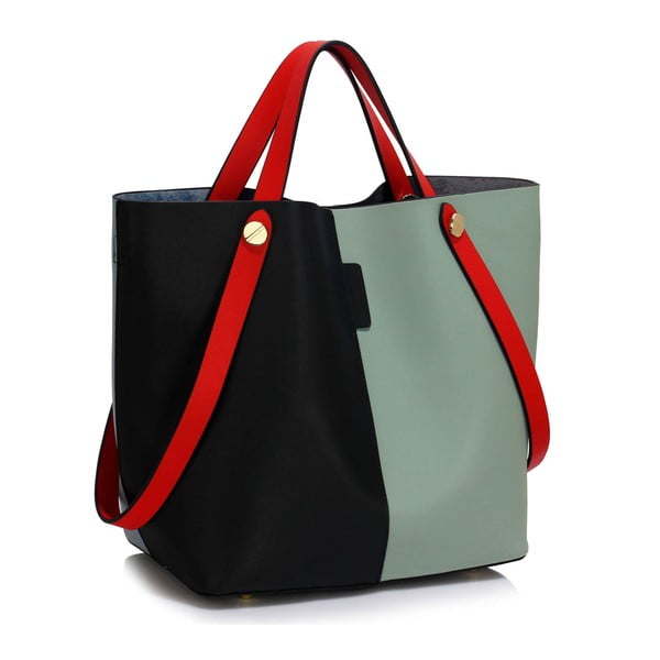 Czarno-Niebieska torebka L&S Bags Bondy