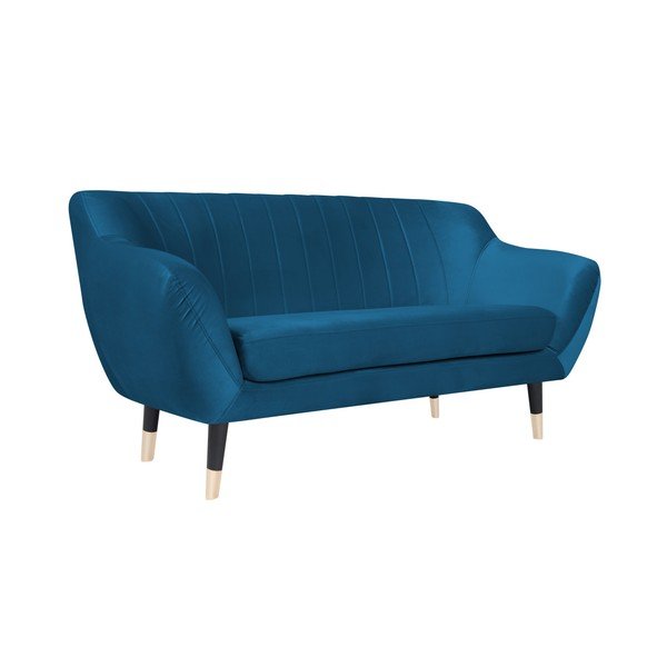 Niebieska sofa z czarnymi nogami Mazzini Sofas Benito, 158 cm-image-2