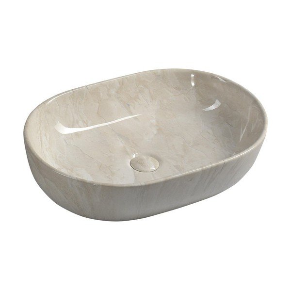 Beżowa ceramiczna umywalka 59x42 cm Dalma – Sapho