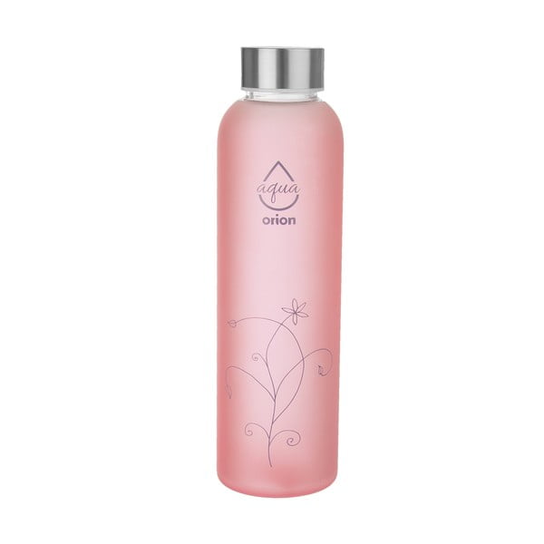 Różowa szklana butelka 600 ml Adela – Orion