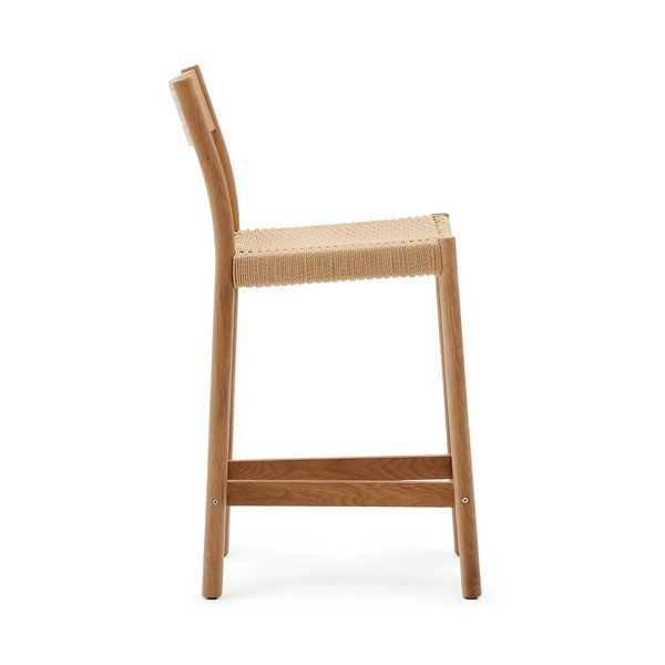 Hoker z litego drewna dębowego w naturalnym kolorze (wysokość siedziska 65 cm) Yalia – Kave Home-image-4