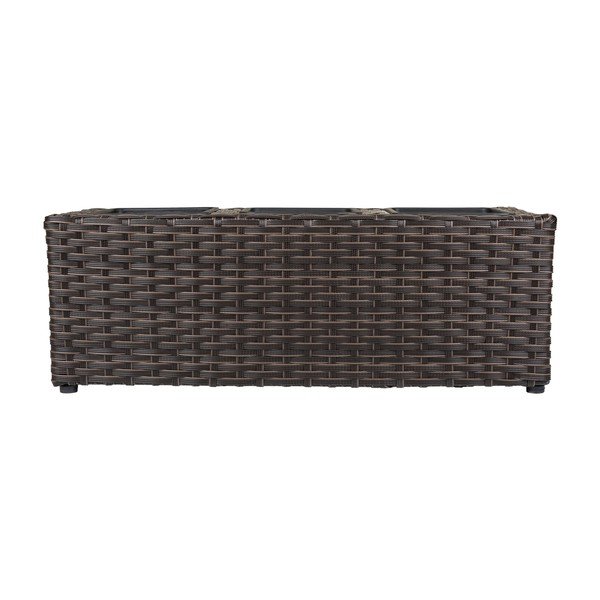 Doniczka ze sztucznego rattanu z 3 przegródkami Myra, dł. 48 cm-image-1