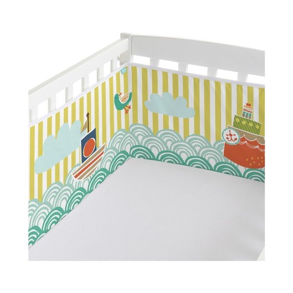Bawełniany ochraniacz do łóżeczka Moshi Moshi Ahoy, 210x40 cm-image-1