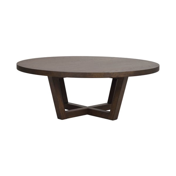 Ciemnobrązowy okrągły stolik w dekorze dębu ø 110 cm Boxford – Rowico-image-2