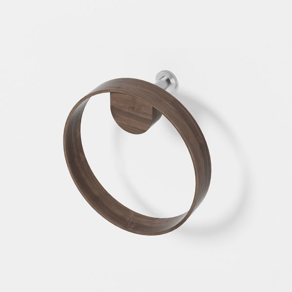 Uchwyt ścienny na ręcznik z drewna orzechowego Wireworks Yoku-image-1