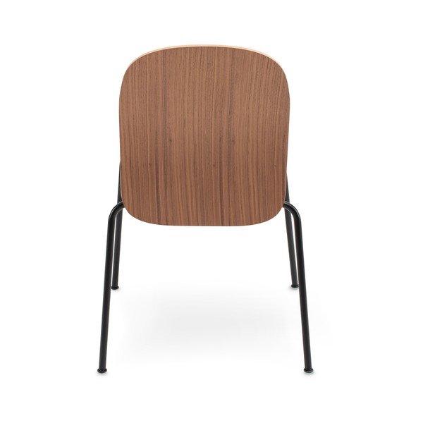 Brązowe krzesła zestaw sztaplowane 2 szt. w dekorze orzecha Book – Gazzda-image-3