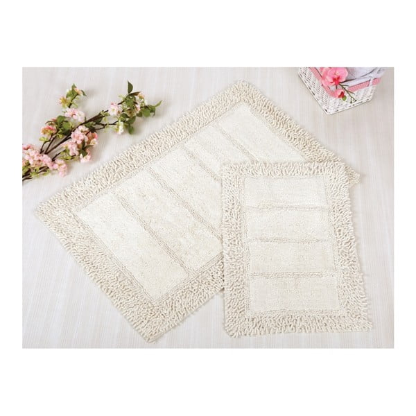 Zestaw 2 białych dywaników łazienkowych Irya Home Vesta, 60x100 cm i 40x60 cm