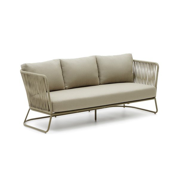 Stalowa sofa ogrodowa w kolorze khaki Saconca – Kave Home