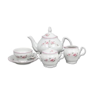 Porcelanowy zestaw na herbatę w róże Thun Bernadotte