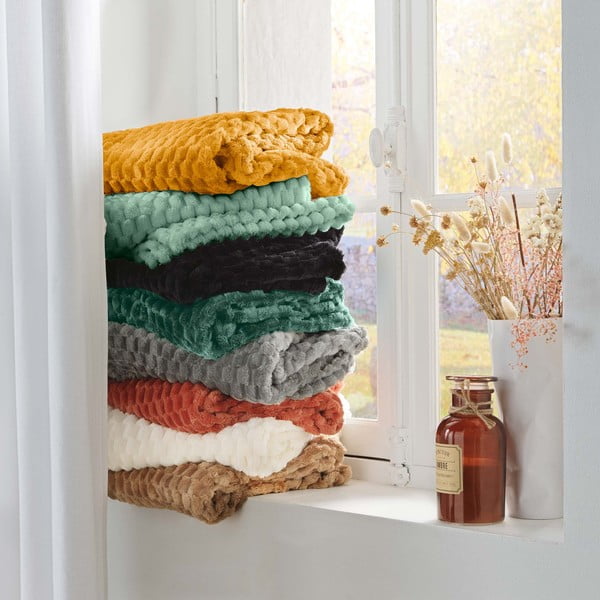 Brązowy koc z mikfroflaneli 125x150 cm Mini Frosty – douceur d'intérieur-image-4