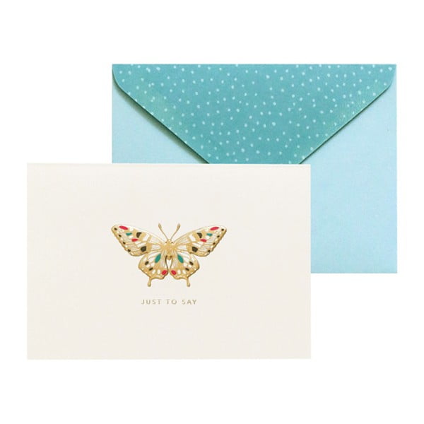 Zestaw 10 kart okolicznościowych Portico Designs FOIL Butterfly