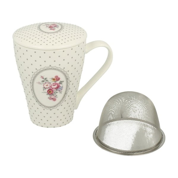 Porcelanowy kubek z sitkiem na herbatę Duo Gift Americana, 380 ml