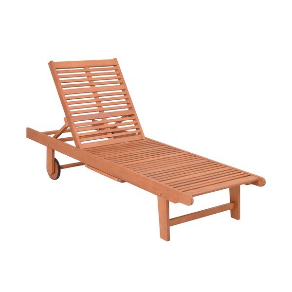 Szaro-naturalny drewniany leżak ogrodowy San Diego – Garden Pleasure-image-1