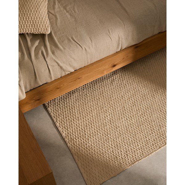 Kremowy dywan z mieszanki bawełny tkany ręcznie 160x230 cm Mascarell – Kave Home-image-1