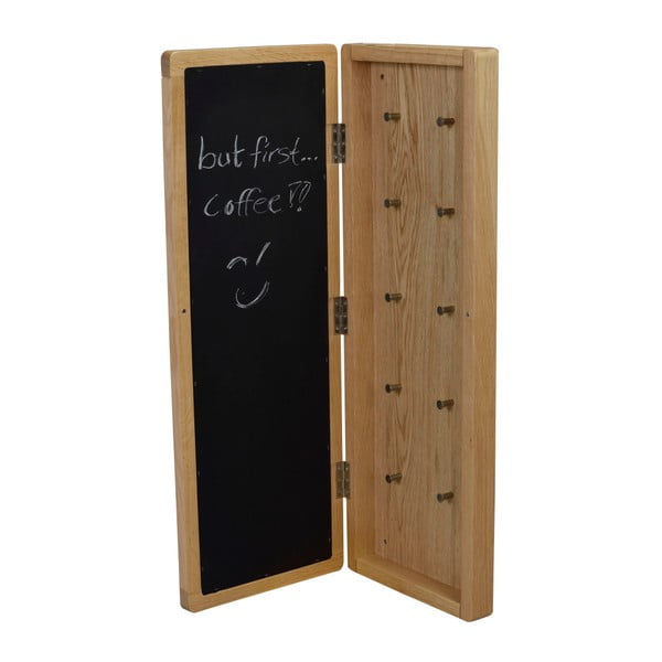 Naturalna szafka dębowa na klucze z lustrem Rowico Metro-image-3