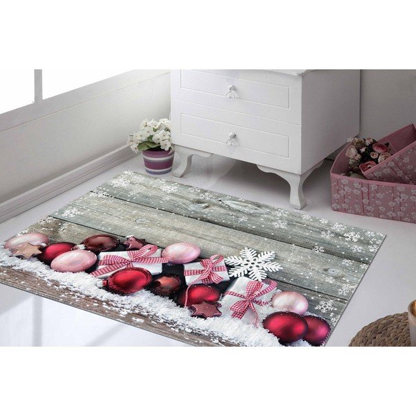 Dywan Vitaus Christmas Period Red Rustic Balls, 50x80 cm-image-1