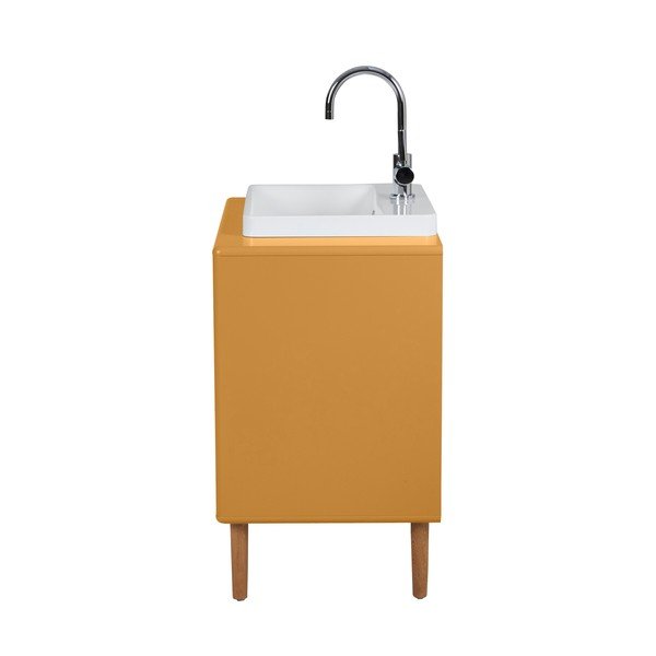 Musztardowa wisząca szafka pod umywalkę 80x62 cm Color Bath – Tom Tailor-image-3