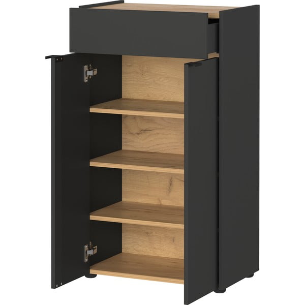 Antracytowa wysoka szafka łazienkowa 60x98 cm Forano – Germania-image-2