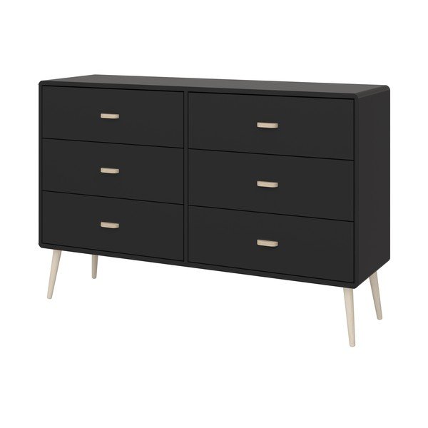 Czarna niska komoda 135x89 cm Mino – Tvilum-image-2