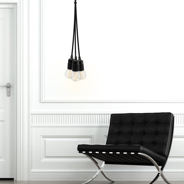 Czarna trzyramienna lampa wisząca Bulb Attack Uno Group-image-4