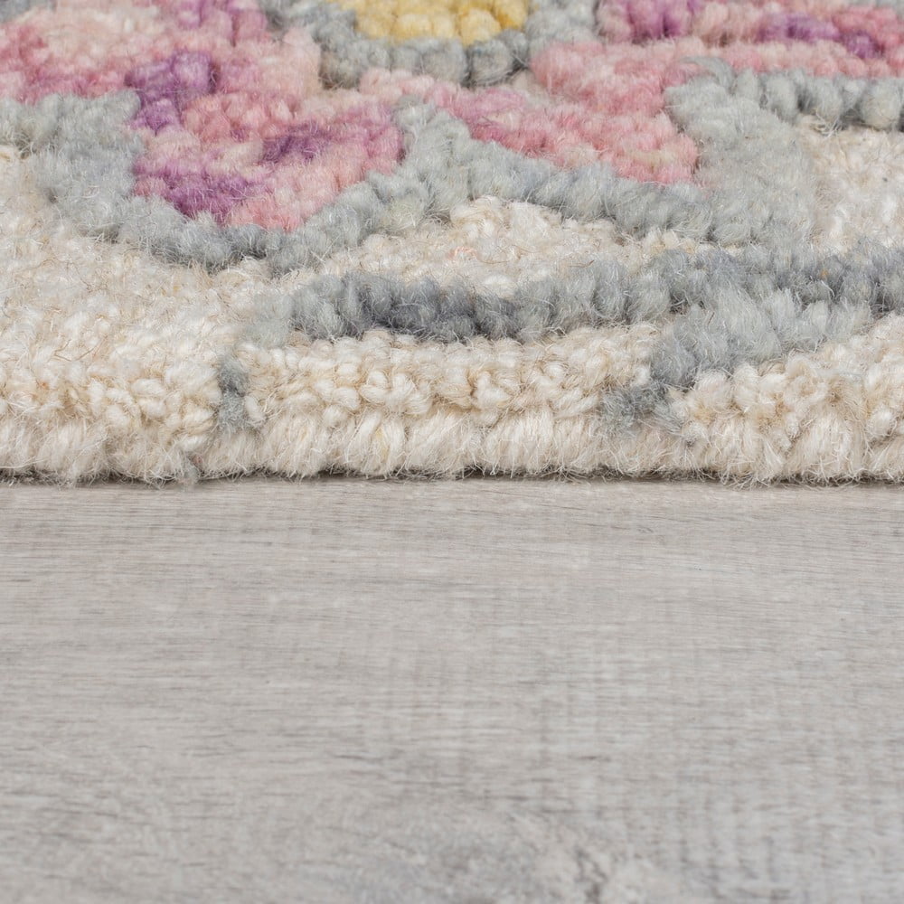 Kremowy wełniany dywan tkany ręcznie 120x170 cm Tania Floral – Flair Rugs (zdjęcie 5)