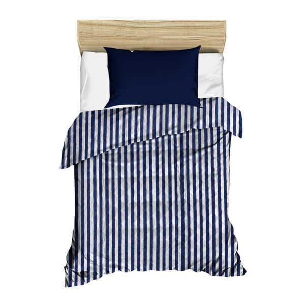 Niebiesko-biała pasiasta pikowana narzuta na łóżko Cihan Bilisim Tekstil Stripes, 160x230 cm
