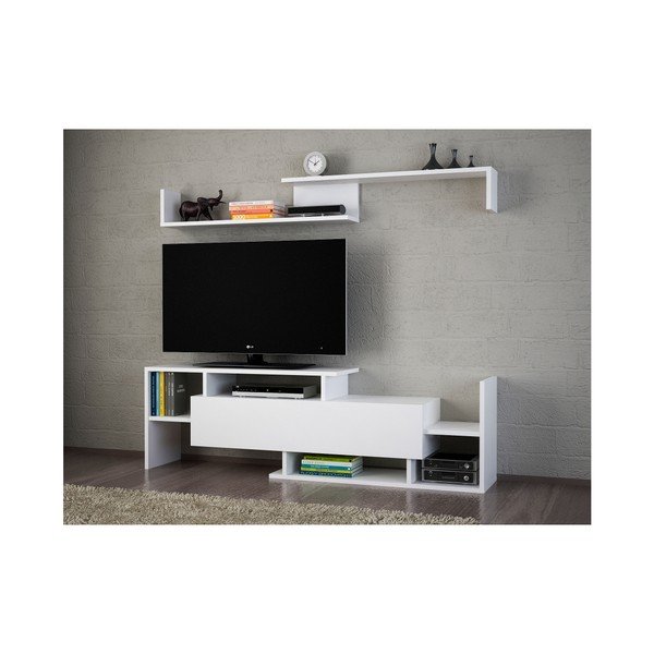 Biały zestaw pod TV 154x42 cm Dream – Kalune Design-image-4