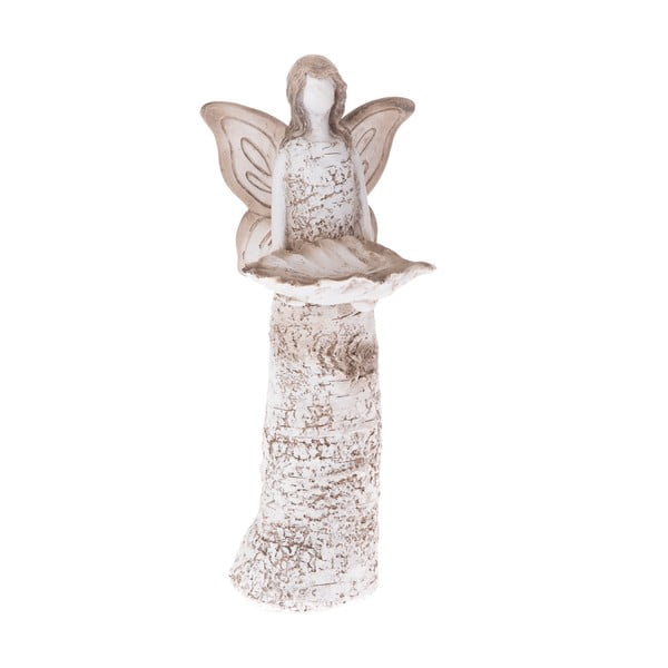 Białe poidełko dla ptaków w kształcie anioła Dakls, wys. 37 cm