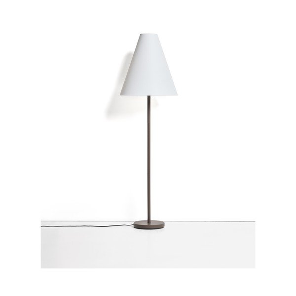 Brązowa lampa stojąca z tekstylnym kloszem (wysokość 153 cm) Navat – Kave Home-image-4