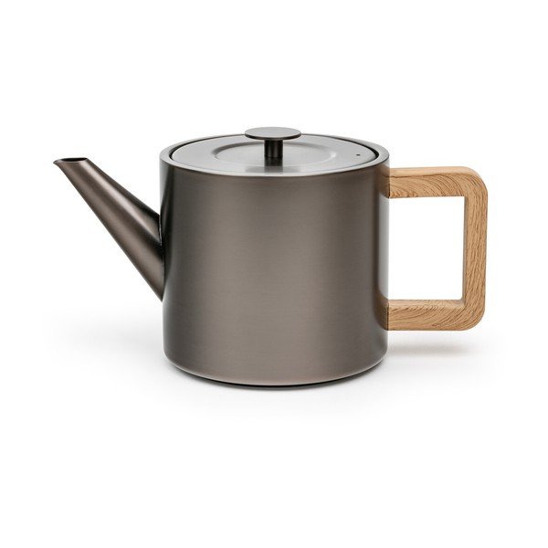 Szary dzbanek do herbaty ze stali nierdzewnej z sitkiem 1,1 l Duet Narvik – Bredemeijer